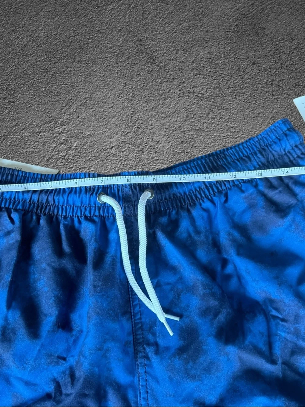 Men's Blue & Black Abstract Wave Swim Shorts Trunks Size L NWT $54